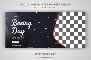 venta banner boxing day deportes moda social media post vector plantilla diseño