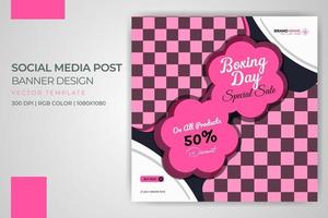 Sale Banner Boxing day Sports Fashion Social Media Post Vector Template Design