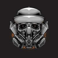 skull graffiti design for tshirt printing vector