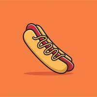 Ilustración vectorial gráfico de rebanada de pizza hot dog vector
