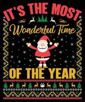It's the most wonderful time of the year Christmas t-shirt design vector