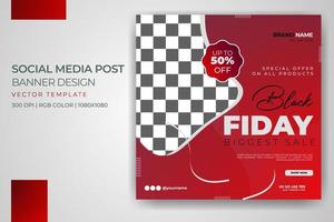 Fashion Sale Banner Black Friday Social Media Post Vector Template Design