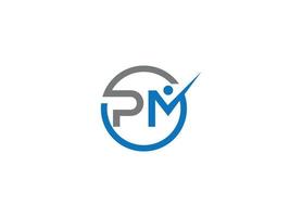 pm logo design vector icon template with white background