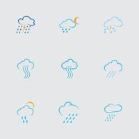 Conjunto de diseño de ilustración de vector de logotipo de icono de gotas de lluvia