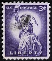 United States postage stamp. United States historical stamp. A postage stamp printed in USA. photo