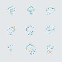 Conjunto de diseño de ilustración de vector de logotipo de icono de gotas de lluvia