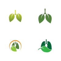 Green Lungs vector logo illustration design template,This logo with leaf.