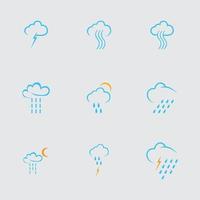 Conjunto de diseño de ilustración de vector de logotipo de icono de gotas de lluvia