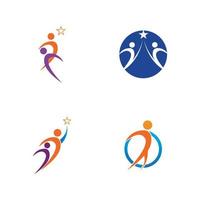 people care success health life logo template icons Community people care logo and symbols template family care love logo and symbols vector