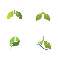 Green Lungs vector logo illustration design template,This logo with leaf.