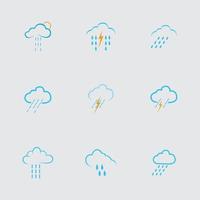 Conjunto de diseño de ilustración de vector de logotipo de icono de gotas de lluvia