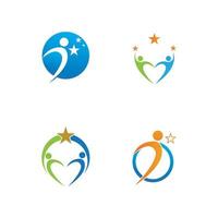 people care success health life logo template icons Community people care logo and symbols template family care love logo and symbols vector
