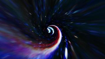 Blue hyperspace warp tunnel through time vortex video