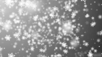 fiocchi di neve bianchi che cadono e luci bokeh video