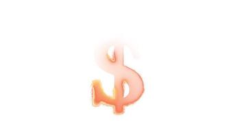 Logotipo de dólar de energía animado en oro sobre fondo blanco.