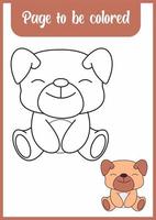coloring book for kid. coloring cute dog. vector