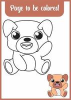 coloring book for kid. coloring cute dog. vector