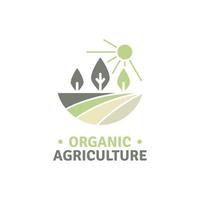 logotipo de la granja de agricultura orgánica vector