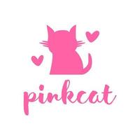 Cat care, pink cat, cat lover vector