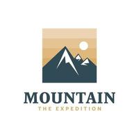 montaña la expedición, explorador, logo, placa vector