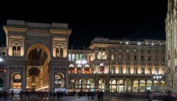 Milan Italy  2021 Entrance to the vittorio emanuele gallery in milan where there are luxury shops photo