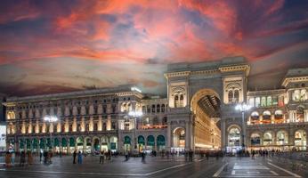 Milan Italy  2021 Entrance to the vittorio emanuele gallery in milan where there are luxury shops photo