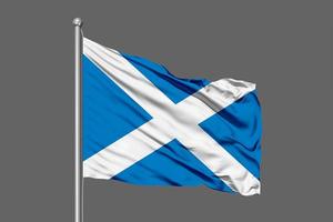 Scotland Waving Flag Illustration on Grey Background photo