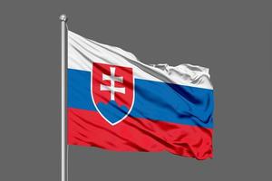 Slovakia Waving Flag Illustration on Grey Background photo