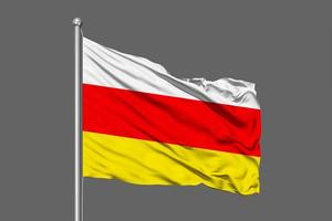 South Ossetia Waving Flag Illustration on Grey Background photo