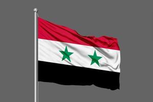 Syria Waving Flag Illustration on Grey Background photo