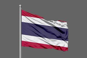 Tailandia ondeando la bandera ilustración sobre fondo gris foto