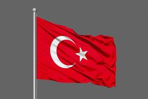 Turkey Waving Flag Illustration on Grey Background photo