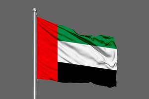 United Arab Emirates Waving Flag Illustration on Grey Background