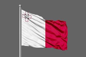 Malta ondeando la bandera ilustración sobre fondo gris foto