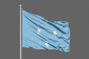 Micronesia ondeando la bandera ilustración sobre fondo gris foto