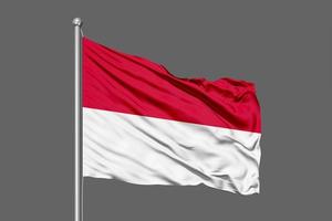 Monaco Waving Flag Illustration on Grey Background photo