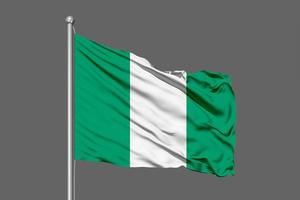 Nigeria ondeando la bandera ilustración sobre fondo gris foto