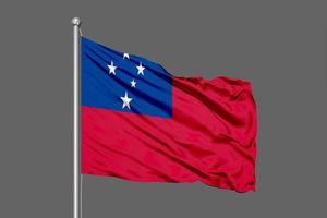 Samoa Waving Flag Illustration on Grey Background photo