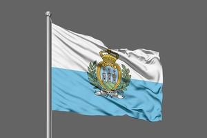 San marino ondeando la bandera ilustración sobre fondo gris foto