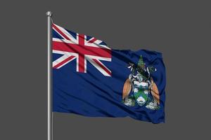 Ascension Island Waving Flag Illustration on Grey Background photo