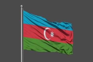 Azerbaijan Waving Flag Illustration on Grey Background photo