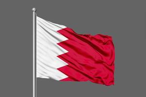 Bahrain Waving Flag Illustration on Grey Background photo