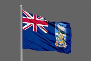 Falkland Islands Waving Flag Illustration on Grey Background photo