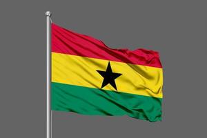 Ghana ondeando la bandera ilustración sobre fondo gris foto