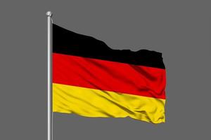 Germany Waving Flag Illustration on Grey Background photo