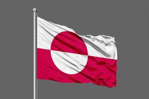 Groenlandia ondeando la bandera ilustración sobre fondo gris foto