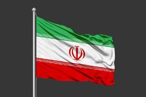 Iran Waving Flag Illustration on Grey Background photo