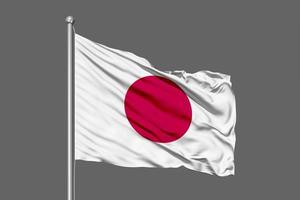 Japan Waving Flag Illustration on Grey Background photo