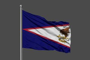 American Samoa Waving Flag Illustration on Grey Background