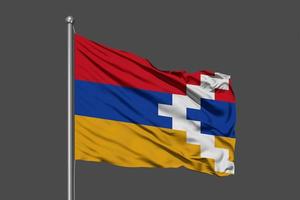 Artsakh Waving Flag Illustration on Grey Background photo